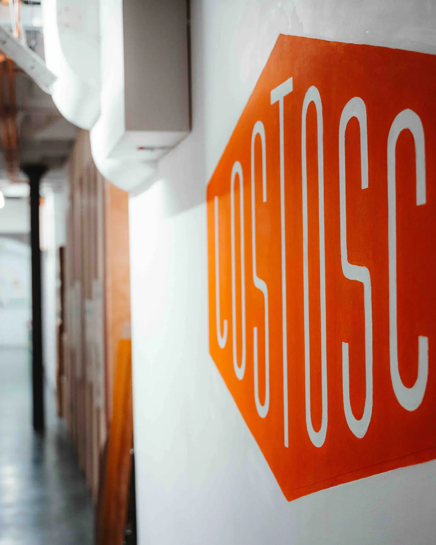The corridor and logo at Lost Oscillation studio